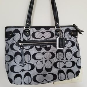 Coach Daisy Outline Signature Metallic Emma Tote